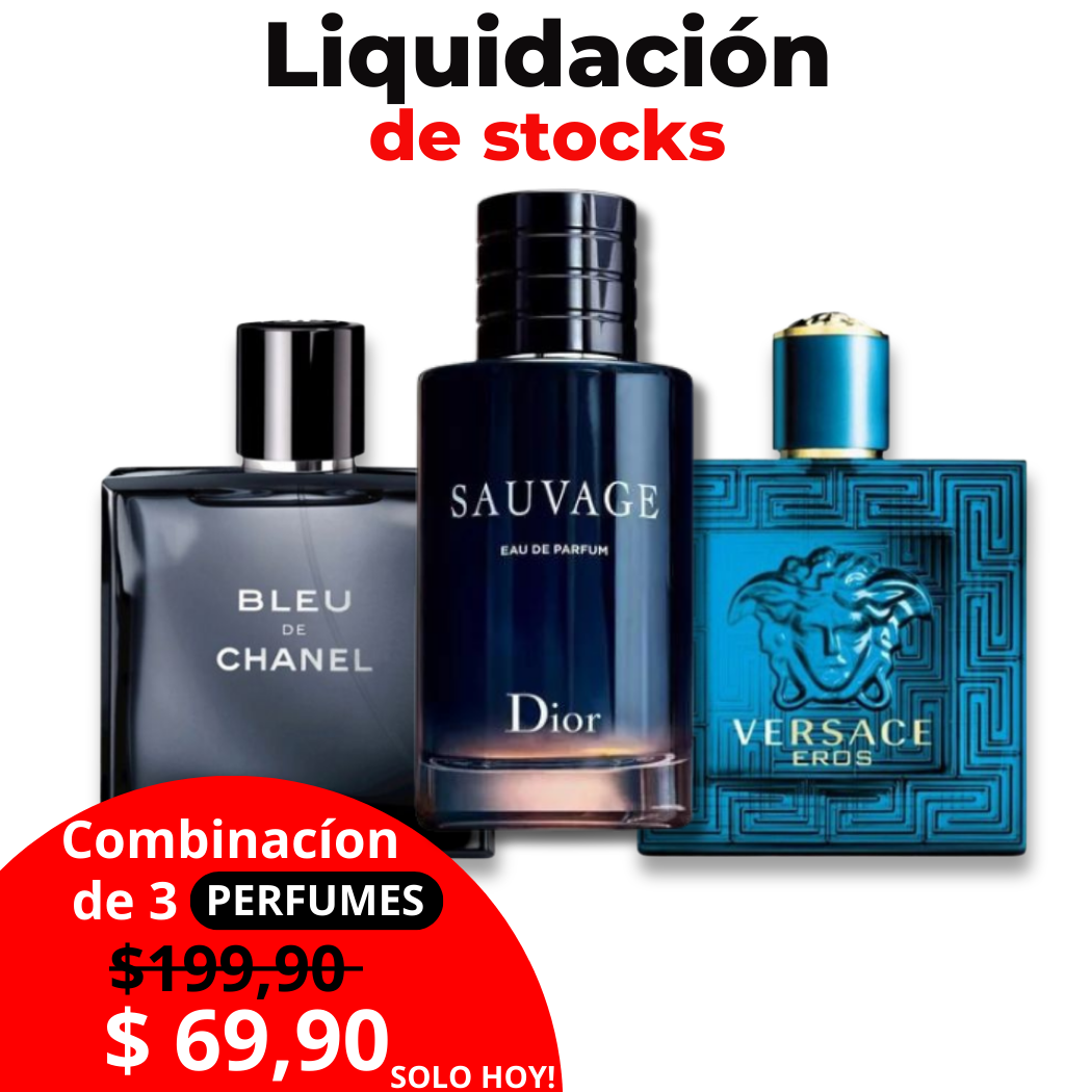 LUXE TRIO MEN BLEU CHANEL + SAUVAGE DIOR + VERSACE EROS