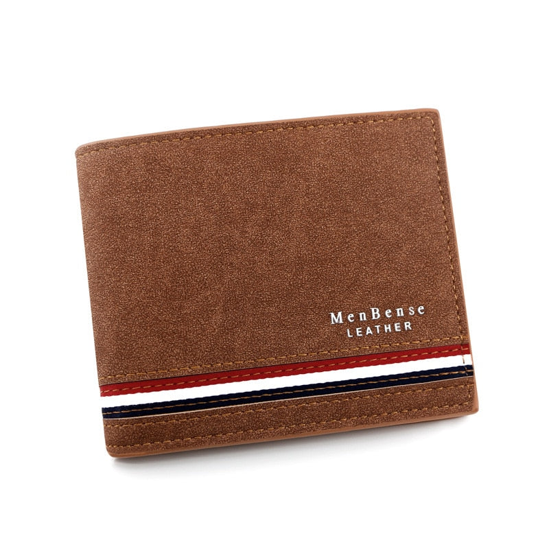 Fashion Short Wallet Personalized Men's Coin Purse Business Foldable Wallet Men's Frosted Clutch Wallet  Luxury Slim Handbags