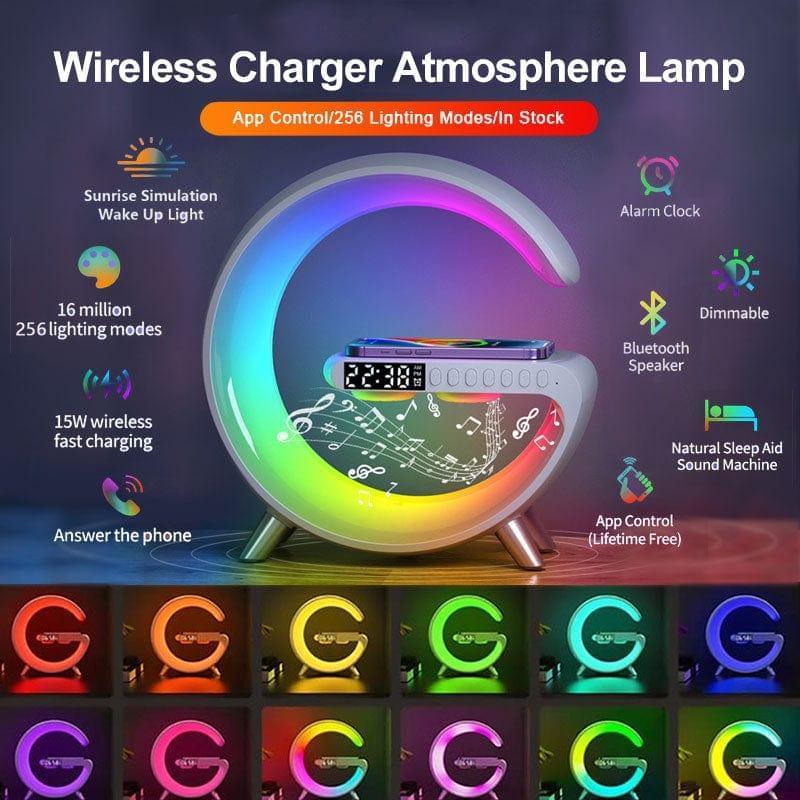 Lámpara Atmósfera Altavoz Bluetooth Cargador Inalámbrico 